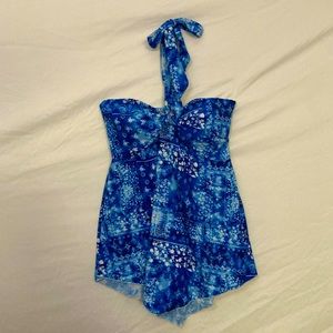 Blue Sleeveless Summer Top